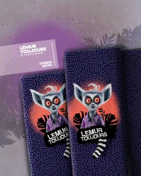 Preview: Baumwolljersey Panel Lemur Toujours ca. 85 cm by Thorsten Berger  Blau